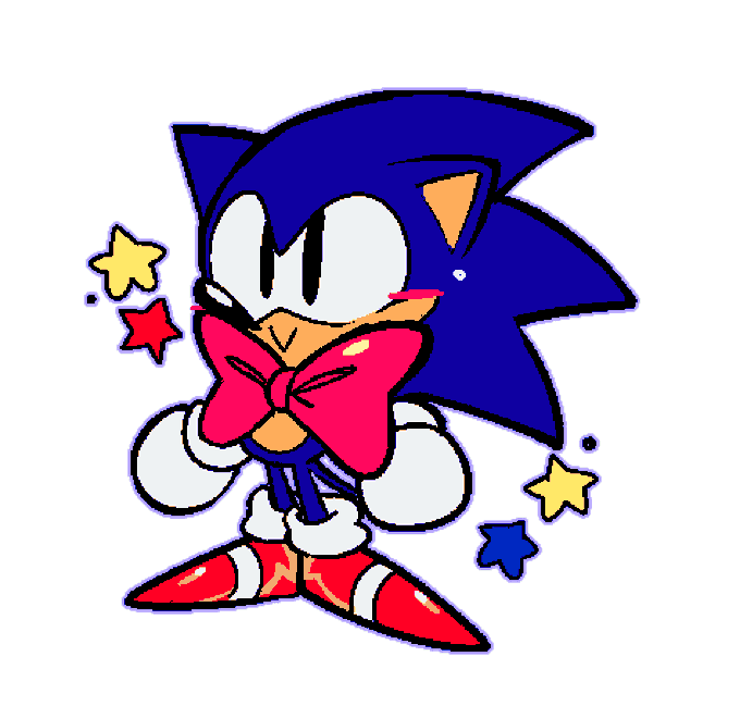 Sonic with a red bowtie, Look at him. 