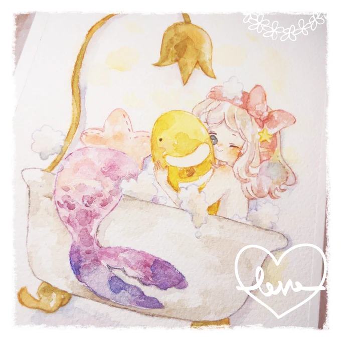 うちの子人魚ちゃんは、髪がピンク系色です #とびきりのピンクを魅せて下さい 