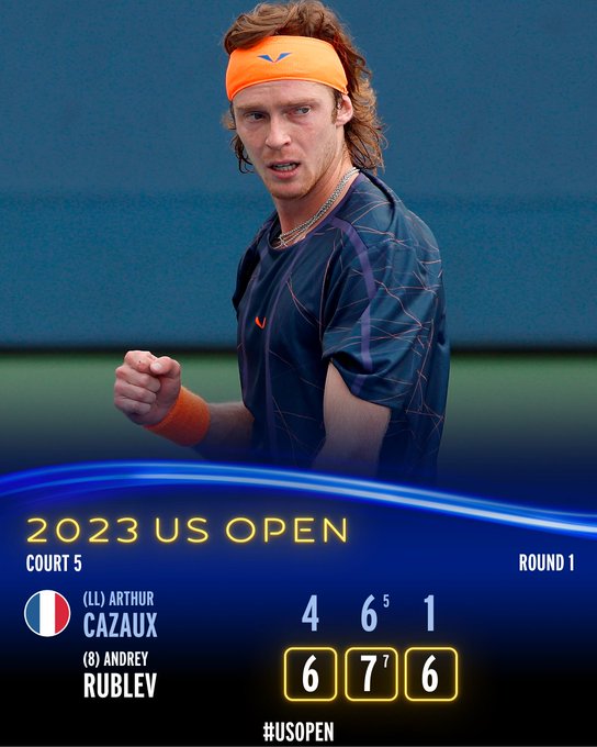 Rublev defeats Cazaux 6-4, 7-6, 6-1
