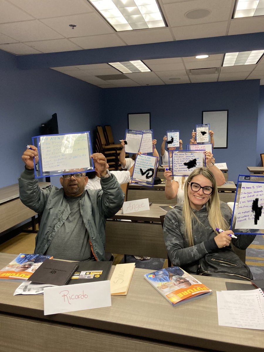 JohanneMLLs's tweet photo. Employees @GaylordPalms are learning basic English from @ucfglobal to communicate with guests at their place of employment. Today was our 3rd session and we did this activity below. Imagine the growth they will make by the end of the 16th session! #languageofhospitality https://t.co/hWTjYpDnPq