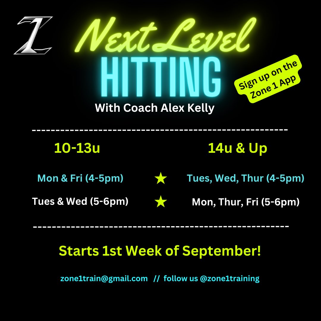 Zone 1 Training (@zone1training) on Twitter photo 🗣️ HITTERS - Come get better with <a href="/CoachAlKelly15/">Alex Kelly</a> you WILL get better! <a href="/Clubhouse_mw/">Marucci Clubhouse Midwest</a> 🗣️ HITTERS - Come get better with <a href="/CoachAlKelly15/">Alex Kelly</a> you WILL get better! <a href="/Clubhouse_mw/">Marucci Clubhouse Midwest</a>