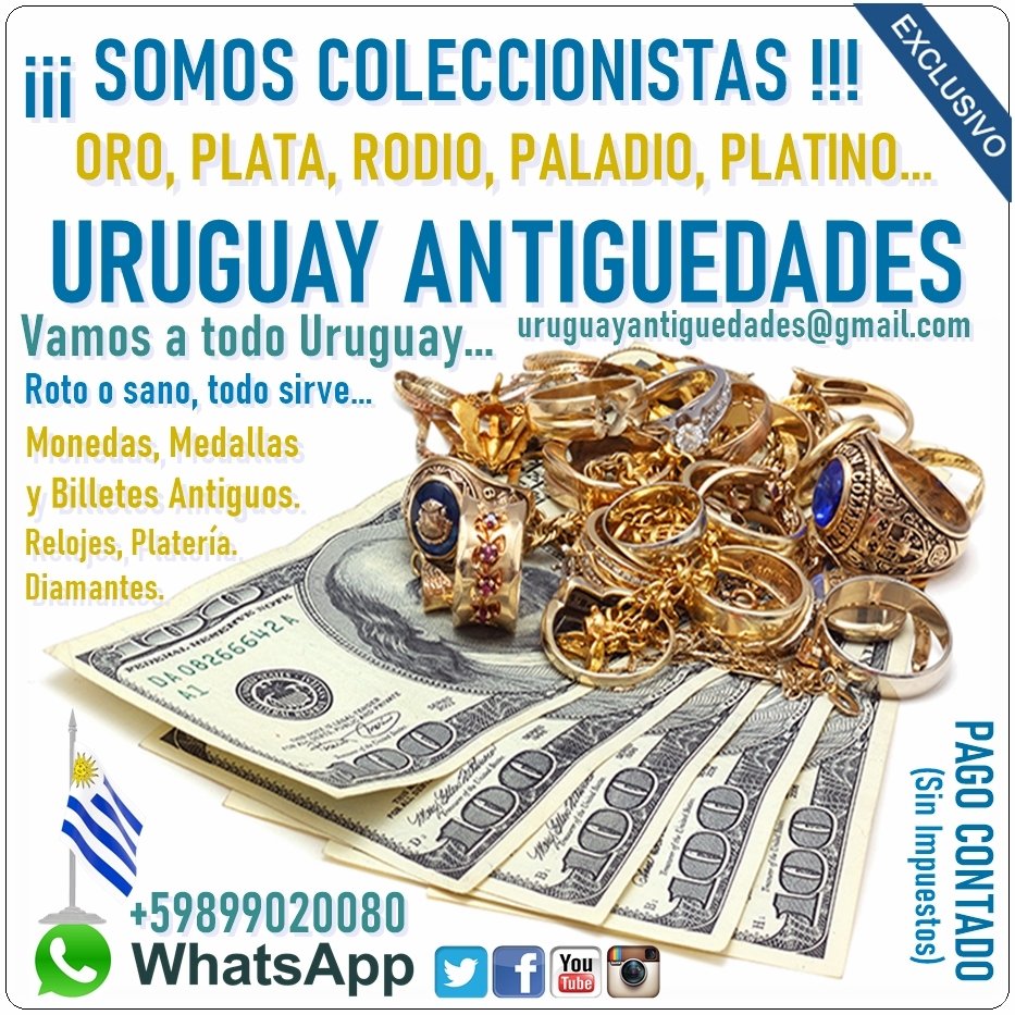 NumisUruUni's tweet photo. #QuedateEnCasa 😷 ¡¡¡ SOMOS COLECCIONISTAS !!! (Roto y/o Sano, todo sirve...💍💎🎖) ORO, PLATA, JOYAS, RELOJES, LAPICERAS, BILLETES y MONEDAS ANTIGUAS, PINTURAS, PLATERIA, etc... + Envíe fotos 📷 lo más práctico y recomendable 📷 al WhatsApp 📲 +59899020080 + Vamos a domicilio💰 https://t.co/BOoNiRP564