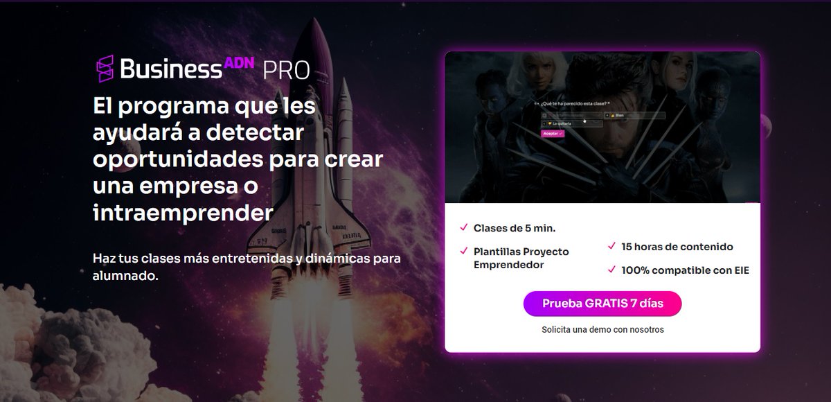 En @BusinessADN nos gusta poneros las cosas fáciles a los profes. 
Por eso hemos estado trabajando en algo que nos habéis pedido muy mucho 👉 un itinerario que cubra por completo el programa y los resultados de aprendizaje de #EIE.

Así nace #BusinessADNPro 💜