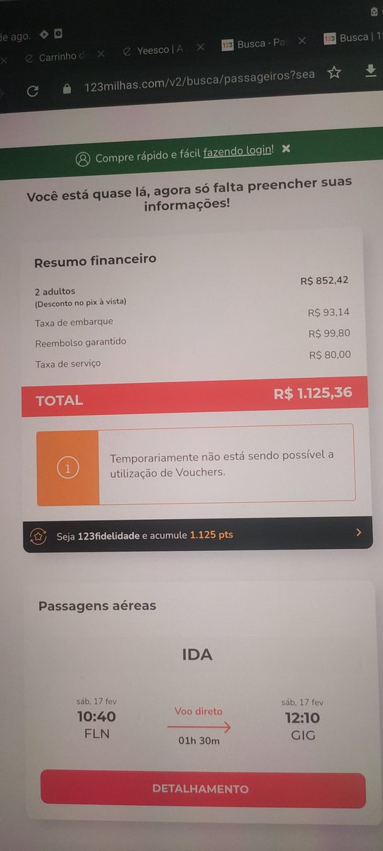 feyrenyx's tweet photo. além de todos os absurdos a 123 milhas não para de surpreender, agora não da mais nem pra usar o voucher ??????? https://t.co/lD62RKj2rG