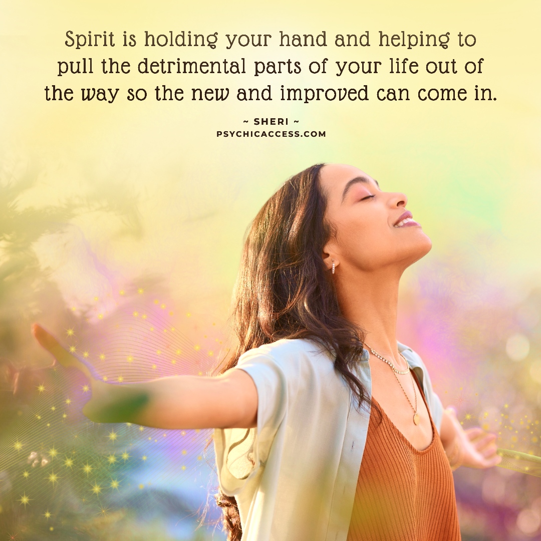 Spirit is holding your hand and helping to pull the detrimental parts of your life out of the way so the new and improved can come in. ~ Sheri, PsychicAccess.com⁠

#psychicaccess #spiritguidance #guidedbyspirit #spirithasyourback #spiritbyyourside #universehasyourback