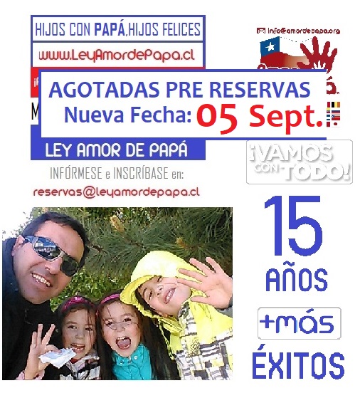 AmordePapa's tweet photo. ¡YA TENEMOS NUEVA FECHA!

FELICITACIONES A QUIENES YA SE INSCRIBIERON.

SABEMOS TOMAR EL CAMINO CORRECTO PARA DEFENDER CON TODO LOS DERECHOS DE NUESTROS HIJOS.

¿HASTA CUÁNDO ESPERARÁ PARA DEFENDERLOS ?

Le esperamos: reservas@leyamordepapa.cl

Visite https://t.co/JvIp16yrbP https://t.co/0C00b3poBN