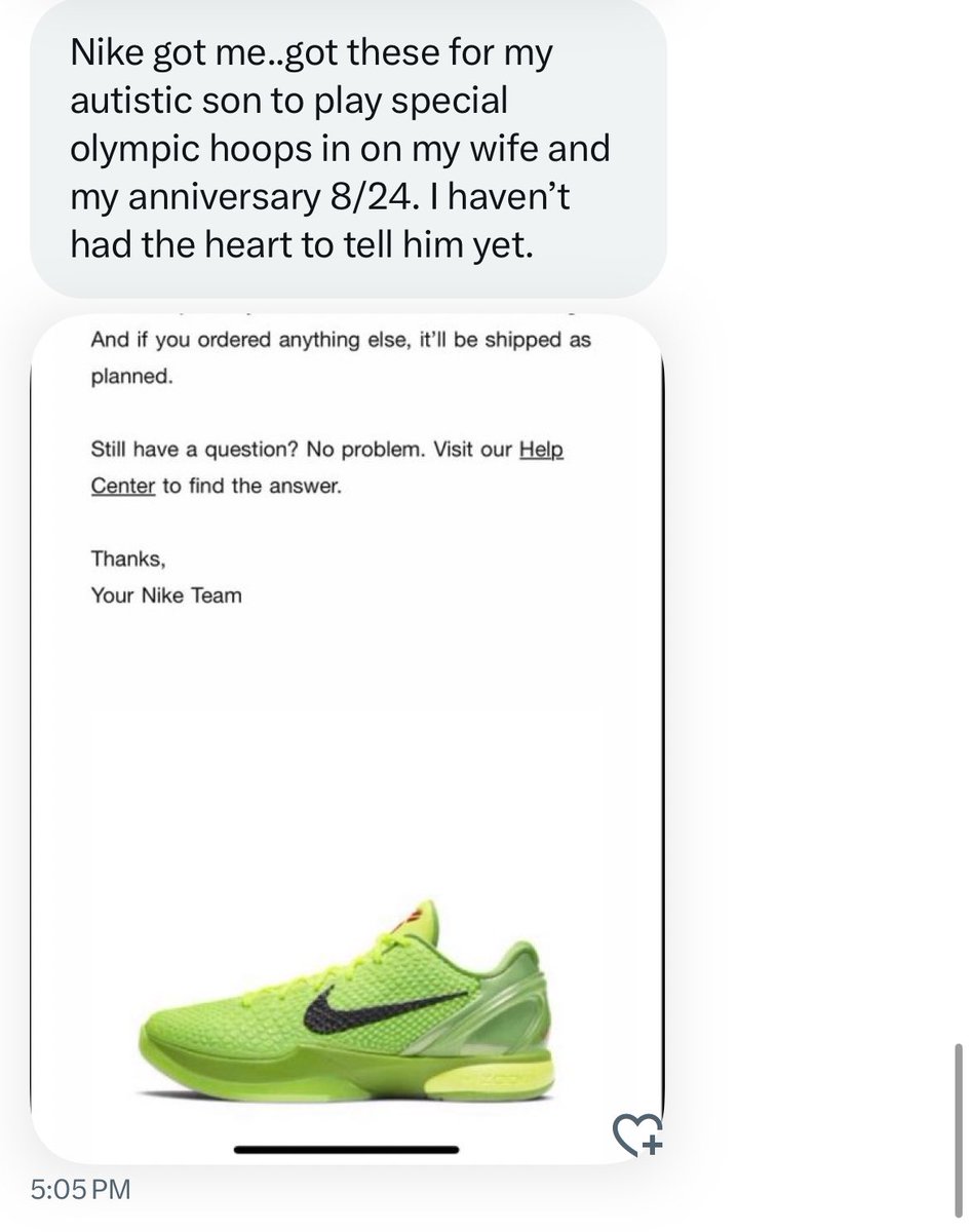 I get a lot of DMs but this one was tough to read. Sometimes it’s deeper than sneakers. Hopefully <a href="/nikestore/">Nike.com</a> can figure out how to manage inventory levels a little better to avoid disappointment.