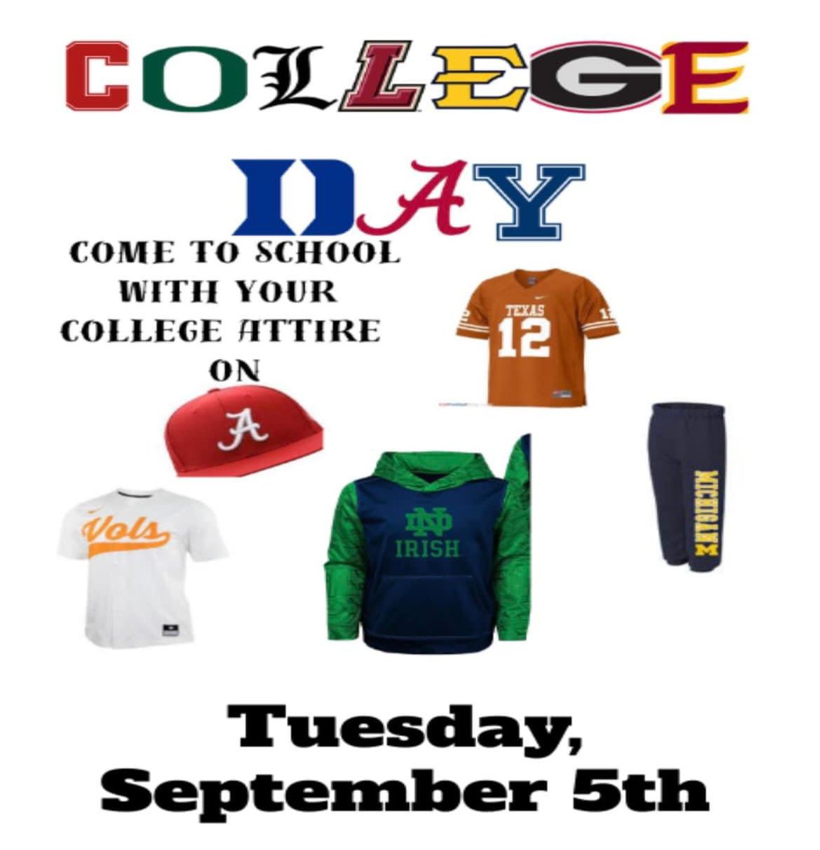 valleystucru's tweet photo. Stu Cru would like to invite @nwvalleymiddle students to wear their favorite college gear on Tuesday, September 5th to celebrate college day! https://t.co/quNAArLD1a