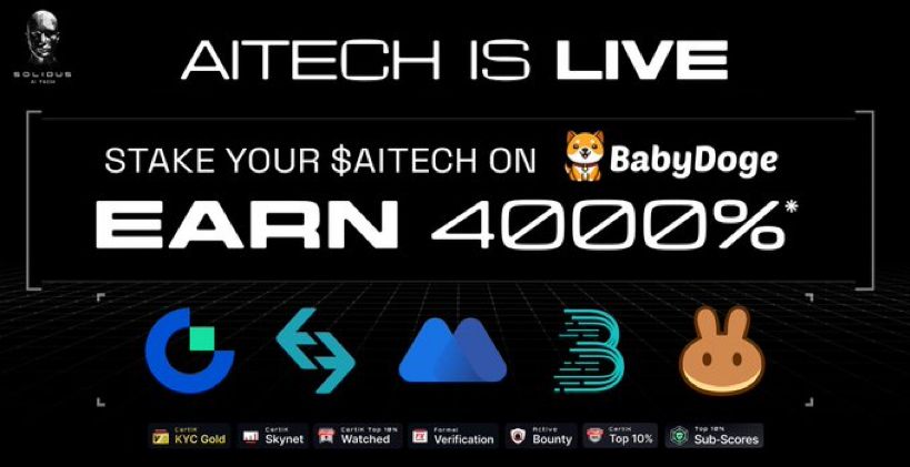 BitraCrypto's tweet image. 📣 @AITECHio is now LIVE! 

 BUY ON Exchanges: 
🔸Gate: gate.io/trade/AITECH_U…
🔸Bitget: bitget.com/spot/AITECHUSDT
🔸MEXC: mexc.com/exchange/AITEC…
🔸BitMart: bitmart.com/trade/en-US?la…

Stake on BabyDoge: babydogeswap.com/farms

$AITECH CA: 0x2d060ef4d6bf7f9e5edde373ab735513c0e4f944
