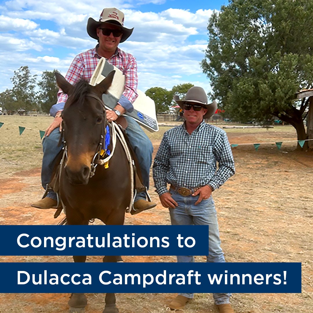 Teys Condamine Feedlot proud to sponsor the Dulacca Campdraft.  Teys Condamine Livestock Manager David Duncan was on hand to present the winner & place getters with their ribbons & trophies. Congratulations to all participants! #TeysAustralia #DulaccaCampdraft #TeamTeys