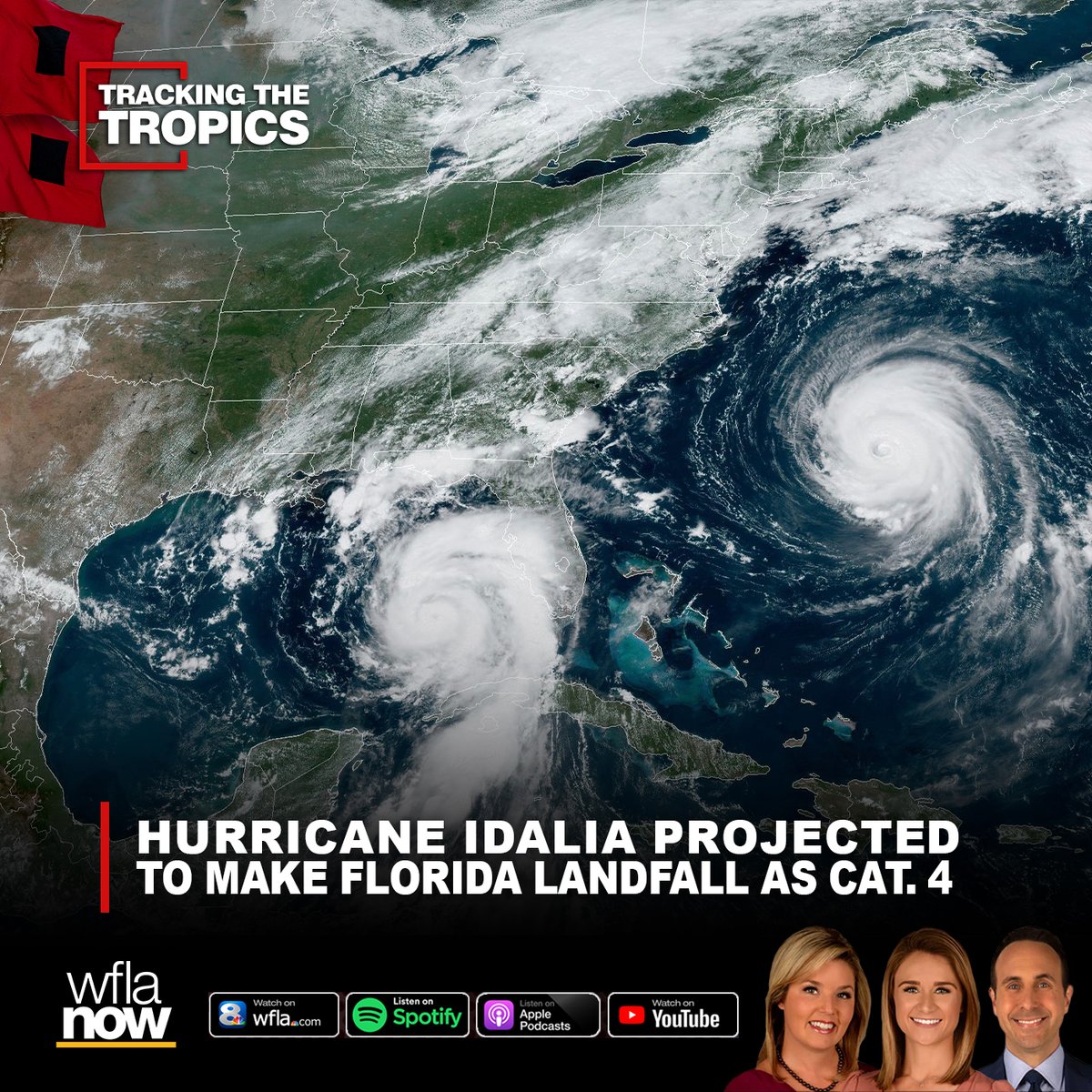 #BREAKING: Idalia is now expected to make landfall in the Big Bend area of Florida as an “extremely dangerous” Category 4 hurricane, according to the National Hurricane Center. bit.ly/3QZz3O6