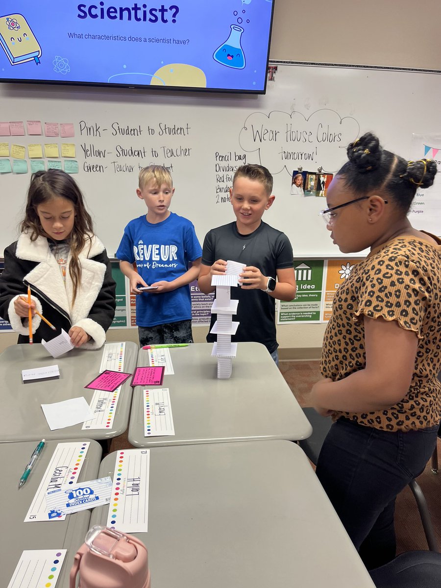 MrsKelliKelsey's tweet photo. Our first experiment in the books. Students love this every year and it kicks off our fun right away. #mrskclass @BeckElem https://t.co/i9kzWmC7OK