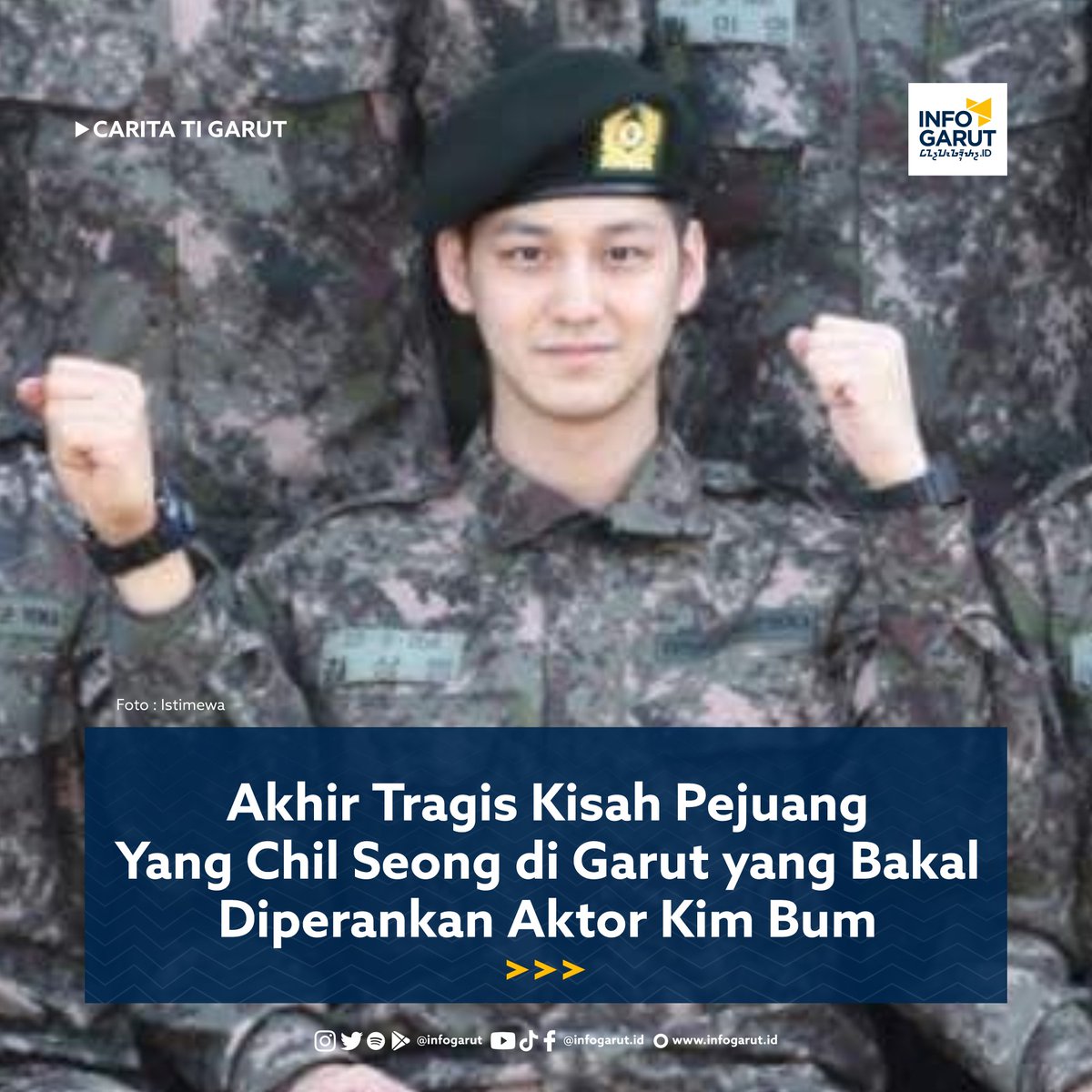 infogarut's tweet photo. Kisah perjuangan Korea, Yang Chil Seong yang akan diperankan oleh aktor Korea Selatan,  Kim Bum dalam film berjudul "Tanah Air Kedua" memiliki akhir kisah yang tragis di Tahun 1949.***

https://t.co/vZeuoG4rcu

#garut #infogarut #yangchilseong #kimbun #MaudyAyunda #korea https://t.co/qcgToRFzXl