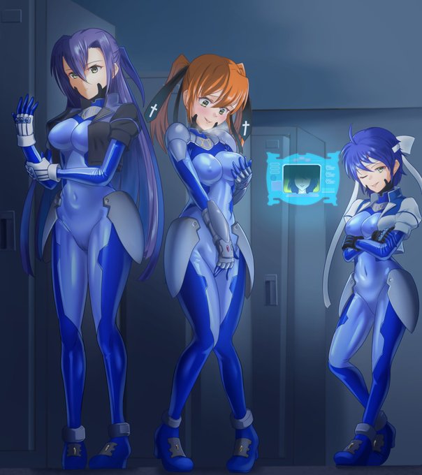 #とびきりのブルーを魅せて下さい 
この間のディードをリポスト&amp;いいねしてくれたなのは勢の皆さんにむけて、これまでに描いたナンバーズスーツ絵を再掲しますね。 