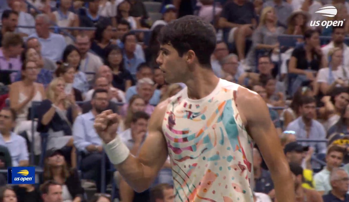 I asked Carlos Alcaraz about the sleeveless look.

"Honestly, when I wear the sleeves, I was thinking about Rafa when he wear that. He won that US Open, right?" he said.

"I love to wear that sometimes in some specific tournaments.This year it's a good,good outfit, so I love it."