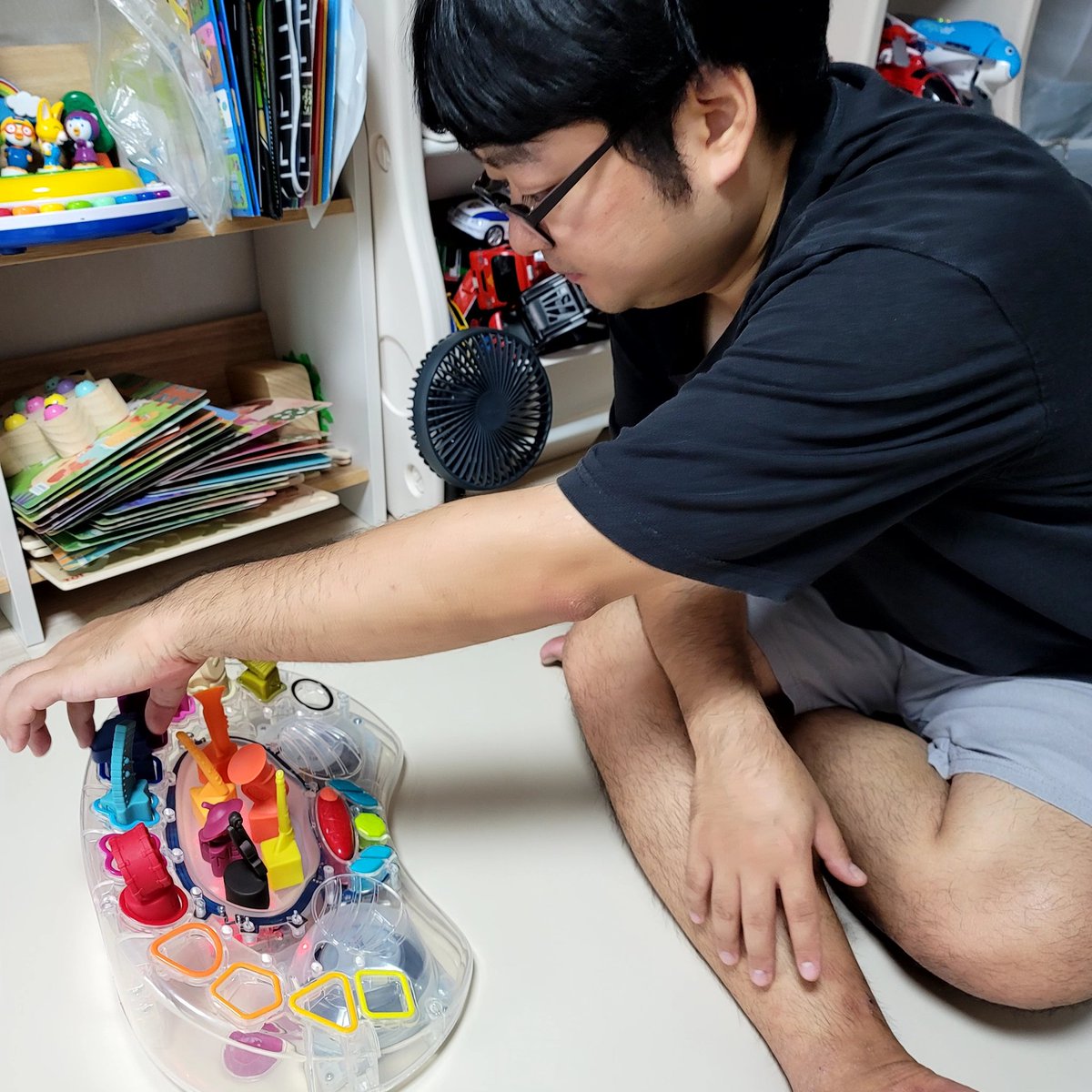 아들램 장난감으로 음악공부 하시는 아버님ㅋㅋ