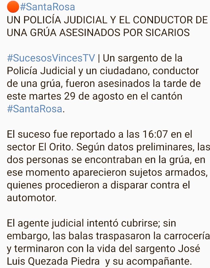 SamuelE52598824's tweet photo. 🚨🇪🇨🐀😡🚨
#URGENTE
SIGUEN LOS SICARIATOS EN NUESTRO LINDO ECUADOR, ESTA VEZ FUE ASESINADO EL CONDUCTOR DE UNA GRUA Y UN POLICIA EN SERVICIO ACTIVO. https://t.co/Lt5OPV6aQY