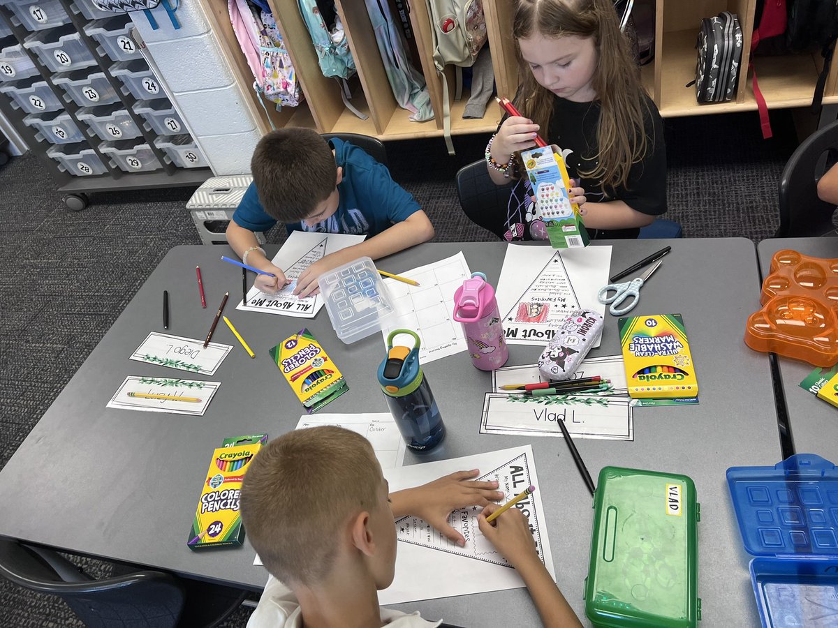 casseynmarshall's tweet photo. Working on All About Me pennants to display for the year. 😊 @WalledLkSchools @CatchUsLearning @WixomEl #wleced https://t.co/Ckb1TNncB2