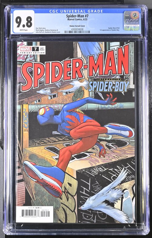 ProteinPat's tweet photo. @TGNCards Amazing Spider-Man 10 (first spider punk) $285

Mando #1 virgin /1500 $280

Spider-Man 7 (first spider boy) $120

Deadly Neighborhood Spider-Man 5 (1st dream spider) $40 https://t.co/Eu3QftHCpZ
