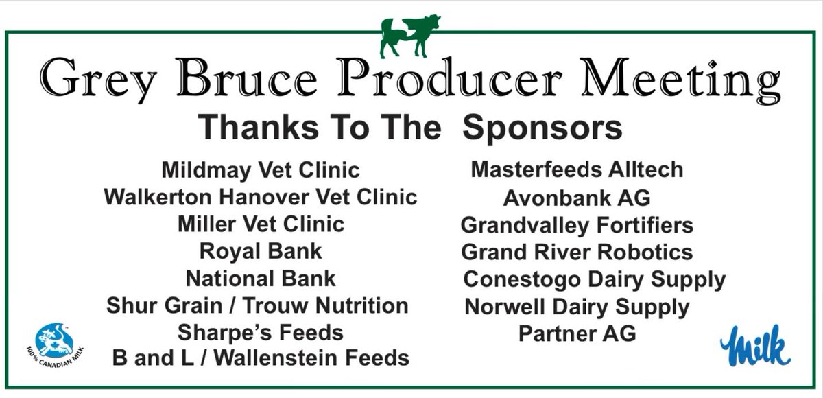 Stan_ter_woerds's tweet photo. Reminder to all Grey Bruce dairy producers that our summer meeting is this Thursday evening in Elmwood. Thanks to all the sponsors for making it happen! https://t.co/KkENOPVzKy