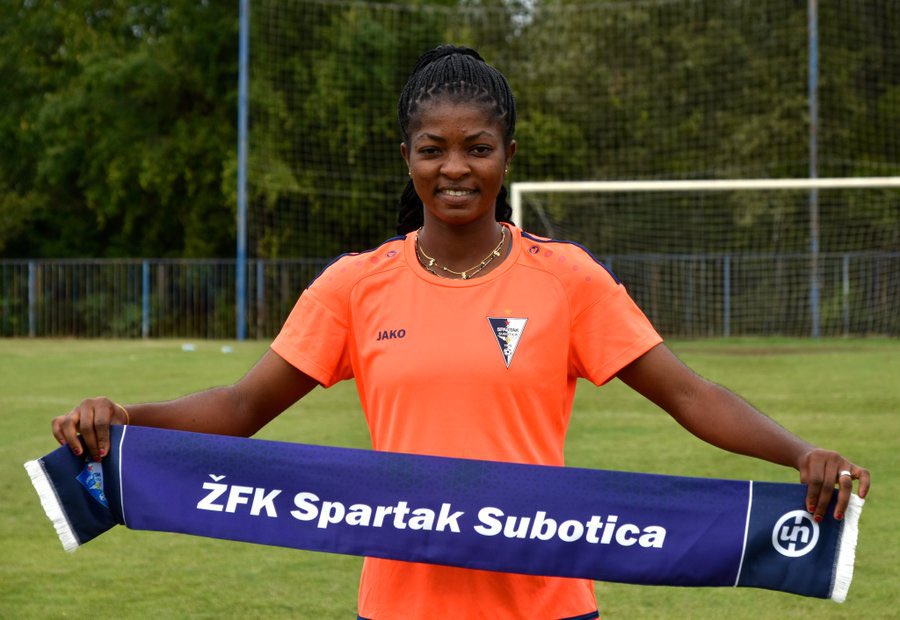 HAPPY989FM's tweet photo. 🚨 Serbian side ZFK Spartak Subotica have unveiled 🇬🇭 Black Queens forward Doris Boaduwaa as new player. 

She joins the club from Ghana Women’s Premier League side Hasaacas Ladies.

#Transferfilla
#HappySports https://t.co/aLAwe0tCQQ
