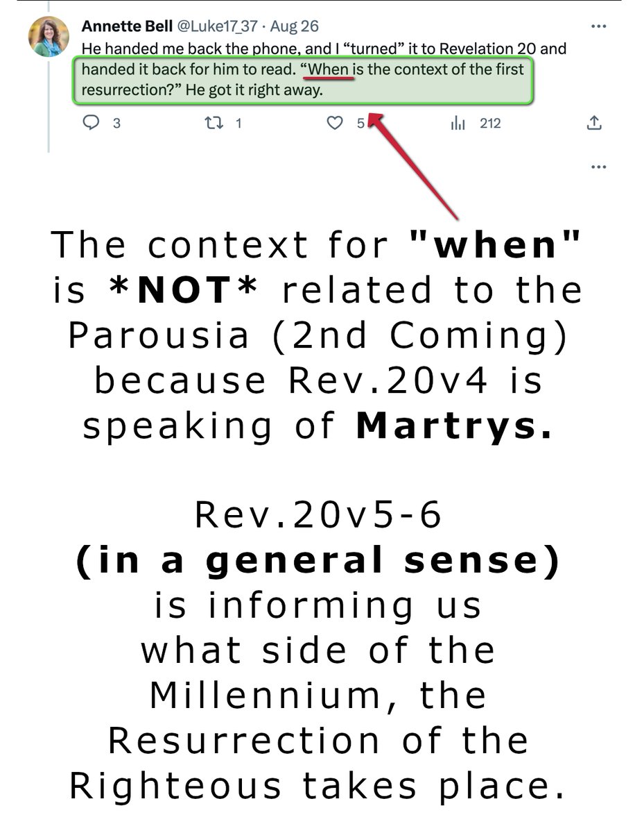 Pentecost2021's tweet photo. @Luke17_37 @PrinceHarry_666 What we see in Rev.6v9-11 &amp; 20v4 is evidently Martyrs, &amp; *NOT* those who were HARvested (HARpazo'd) in Rev.14v15 as per the DCBR.

Martyrs (Luke23v43) do not *SLEEP* (1Cor.15v51) like the rest of us Christians who are not martyred do.

Note: Rev.12v11 does *NOT* mention “souls”. https://t.co/KXXTXmLPaW