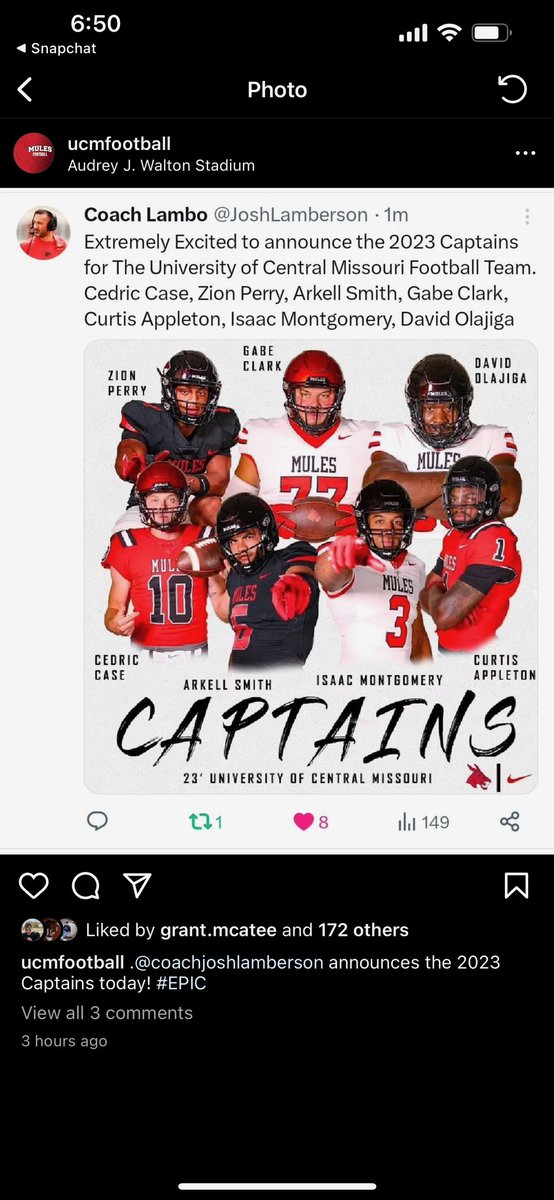 Not 1, not 2, but THREE former Links ⛓️⛓️⛓️selected as captains for the upcoming 2023 football 🏈 season at the University of Central Missouri! Knowing the quality of men and the work ethic they have, there’s no surprise that they earned this honor! <a href="/LHSLinkFootball/">LINKS Football</a>
