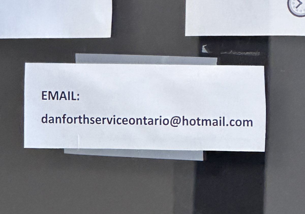 Hey <a href="/ServiceOntario/">ServiceOntario</a>, should a government agency that handles sensitive personal information and documents be using a Hotmail address?