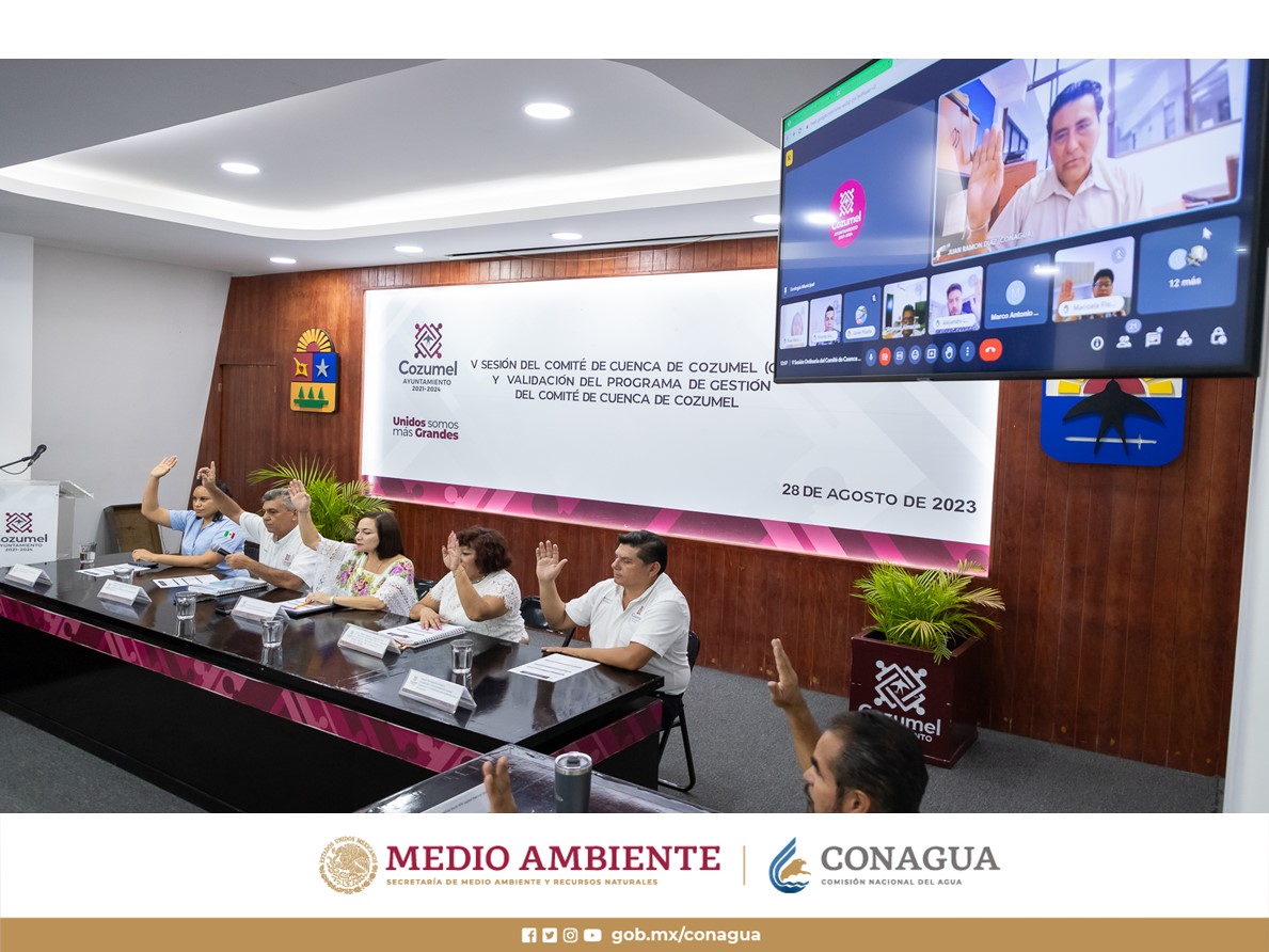 #Conagua, como integrante del Comité de Cuenca de Cozumel, participa en la validación del Programa de Gestión 2023-2027, donde sociedad y gobierno crean sinergia para contribuir al cuidado del acuífero que sustenta las actividades económicas de este destino