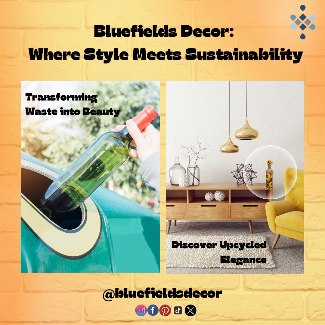 BluefieldsDecor's tweet image. Upcycling Beauty: Transforming Waste into Elegance ♻️✨ Discover the art of sustainability with Bluefields Decor. Repurposing discarded items into stunning decor, our creations merge style with a greener world.

#UpcycledElegance #SustainableLiving #BluefieldsDecor