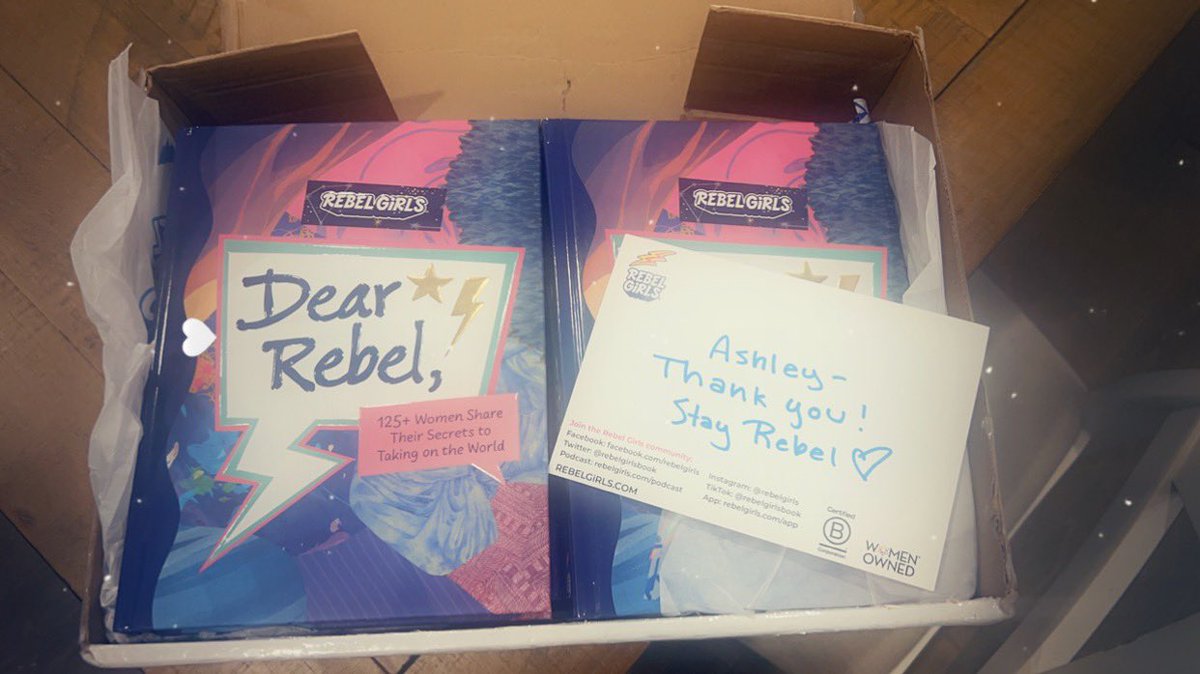 So excited to get my copies of the #DearRebel  book!!! It was amazing to be a part of this Book!!! Thanks to everyone at @rebelgirlsbook for all your hard work! It’s amazing  to share the story of my journey with @WearBlueberry 🤩