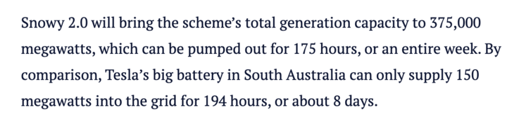 mitch_oneill's tweet photo. Ahhhh, yes, Snowy the 375GW/66TWh hydro scheme and Hornsdale the 150MW/29GWh  battery... 
https://t.co/UgZArHzqmr https://t.co/8mhOEeol8J