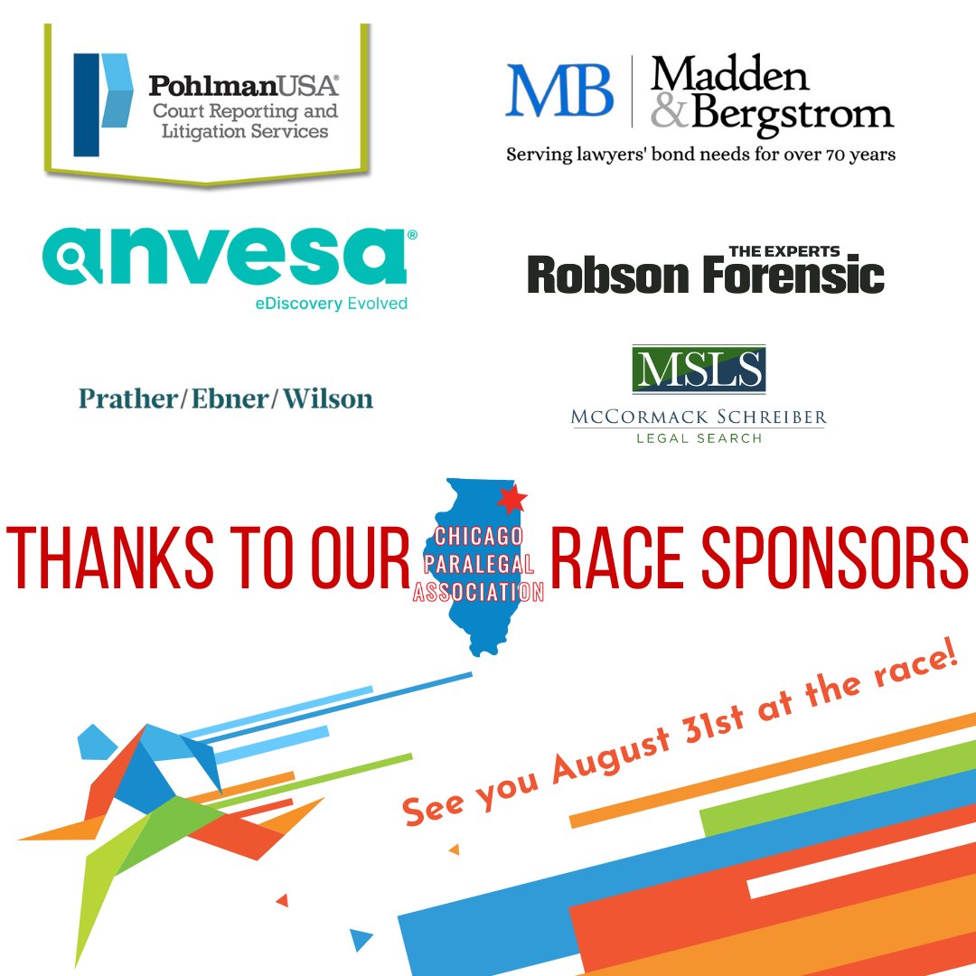 Thank you to this year's sponsors for partnering with us! We will see you at Race Judicata this August 31st at Lincoln Park, Chicago!