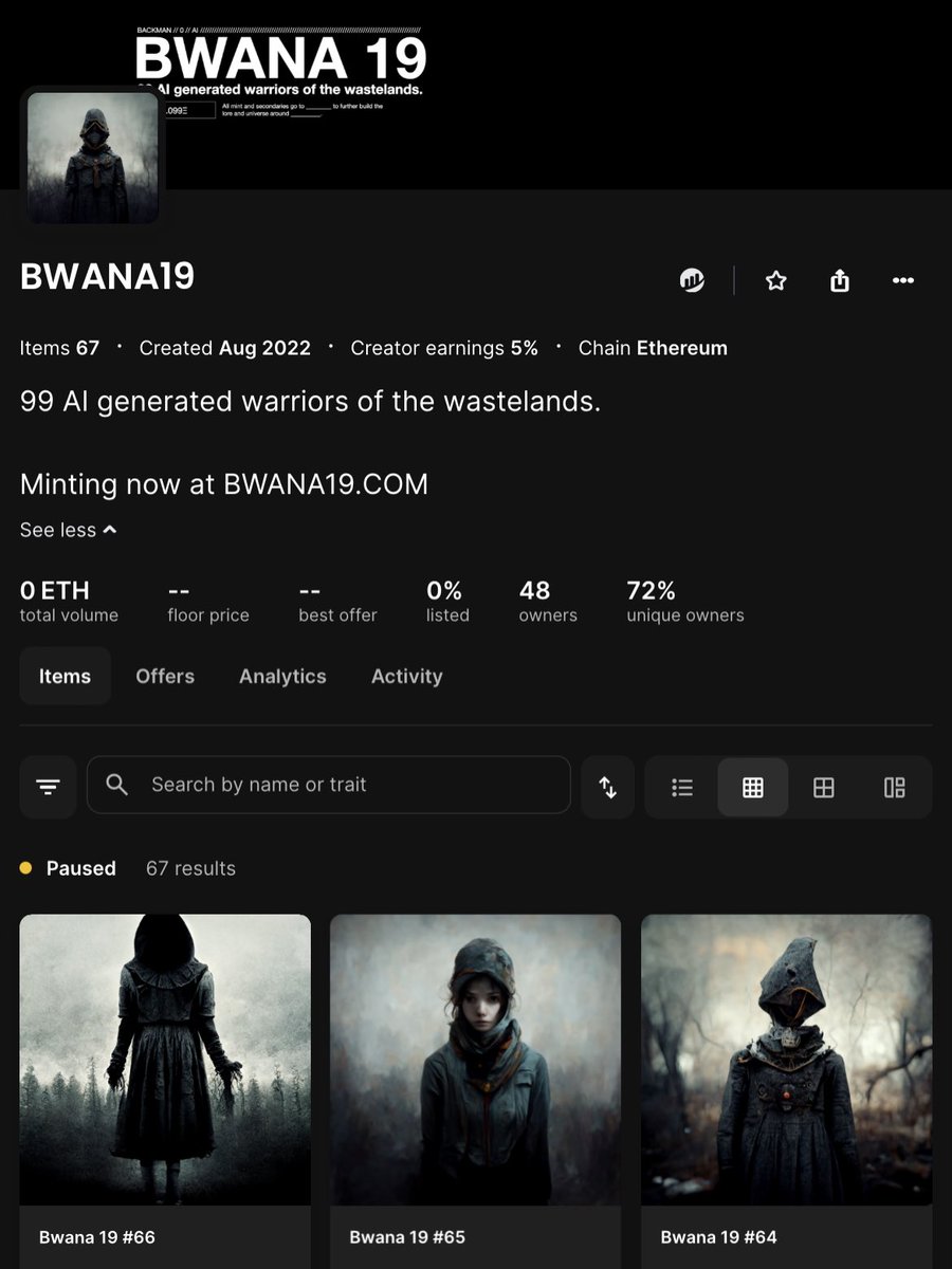 Josh_Backman's tweet photo. Only 3 people minted into the @Bwana19project this year so far… 

#NFT #NFTCommunity #Bwana19 

https://t.co/ITAwurF3tv | https://t.co/3SO1uSrLCs https://t.co/8bwKte4Vwz