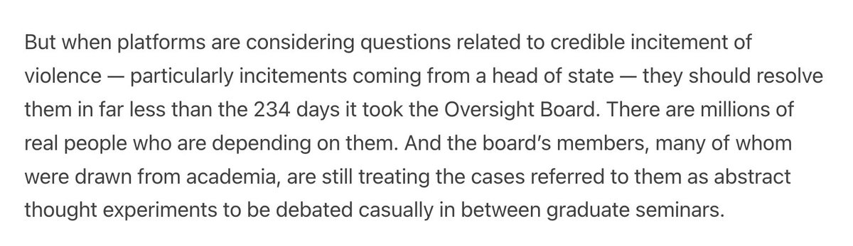 CaseyNewton's tweet photo. I wrote about how the glacial pace of Meta’s Oversight Board is making it ineffective in the cases that matter most. https://t.co/EEyqwMlVpy https://t.co/TMdU0VEfMu