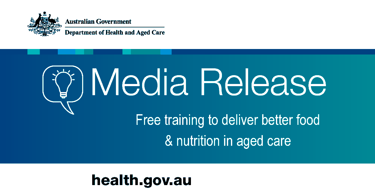 healthgovau's tweet photo. #NEWS - Free training to deliver better food and nutrition in aged care.
Read more at: https://t.co/HnpOOmXEri https://t.co/3FeuSFhq0P