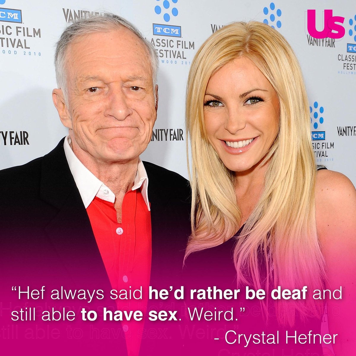 usweekly's tweet photo. Ahead of the release of her memoir #OnlySayGoodThings, Crystal Hefner is getting candid her controversial marriage to the late Hugh Hefner … including their ummmm ... *interesting* sex life. 😳 Get an exclusive glimpse into the book:
https://t.co/hRgoMXkZFq https://t.co/7eC5dJhDJQ