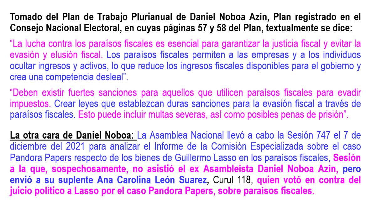 augustotandazo's tweet photo. Daniel Noboa, en su Plan de Gobierno, dice una cosa, pero en sus actuaciones lo hace de manera diferente. Observe: https://t.co/CxBpAgNUPm