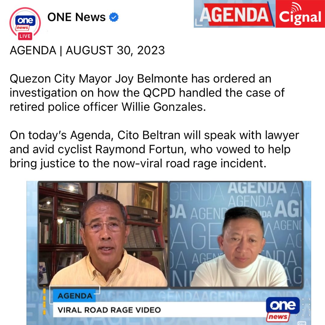 Will the cyclist who was threatened with a gun by an ex-cop ever get justice? Watch the full show with Atty. Raymond Fortun on Agenda by clicking here: beltran.news/Agenda2023-08-… <a href="/CignalTV/">Cignal</a> <a href="/OneNewsPage_US/">One News Page (U.S.)</a>