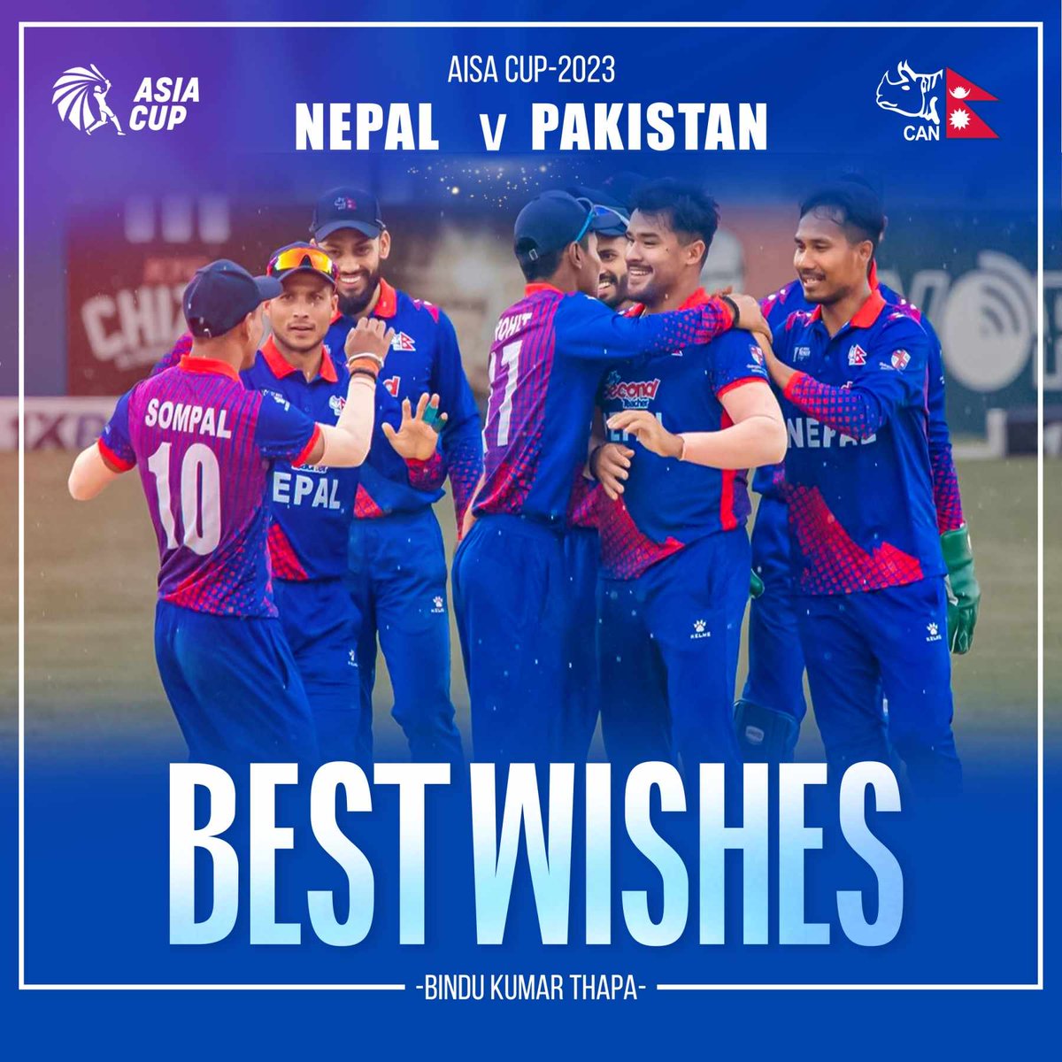 आज नेपालको लागि ऐतिहासिक तथा महत्वपूर्ण दिन ।

आजदेखि पाकिस्तान र श्रीलंकामा सुरु हुन लागेको "एशिया कप पुरुष एक दिवसिय क्रिकेट प्रतियोगिता" को लागि नेपाली क्रिकेट टिमलाई जितको अग्रीम शुभकामना व्यक्त गर्दछु।
जय क्रिकेट, जय नेपाल!

<a href="/CricketNep/">CAN</a> #AsiaCup2023 #Cricket #Nepal #NPLvsPAK