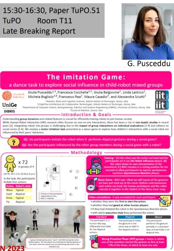 alefreedot's tweet photo. Some snapshots of Giulia Pusceddu's poster presentation yesterday @ieeeroman on #child - #robot #interaction in #group @RBCS_CONTACT https://t.co/mSzi5OTAVM