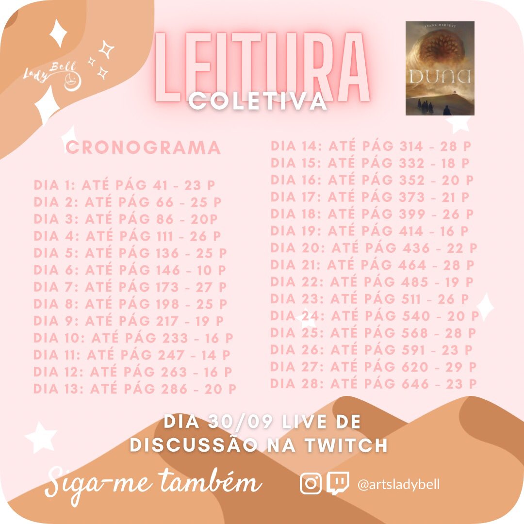 LadyBellArts's tweet photo. ✨Leitura Coletiva!✨
Link para a leitura coletiva no https://t.co/NRbRyKX6k1: https://t.co/QiOzrv3D2y
Participe dessa leitura comigo 💕

#duna #nasareiasdeduna https://t.co/tENeMLrnjc