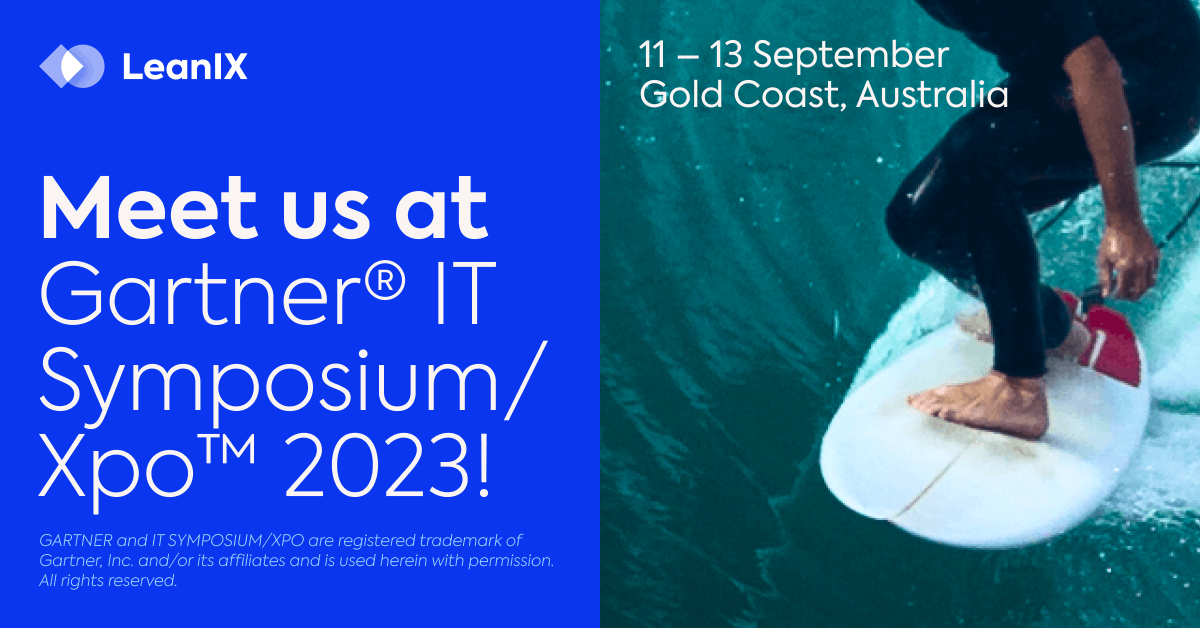 SAPLeanIX's tweet photo. We’re exhibiting at #GartnerSYM (booth #910)! Join us at the world’s most important gathering of CIOs and IT executives and learn how 
#LeanIX can help guide your digital transformation journey. Learn more: https://t.co/iq768eITS2 https://t.co/bMAv7Y9yR3