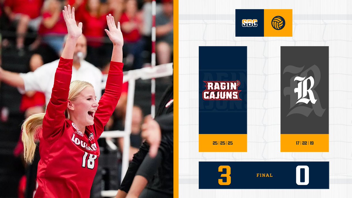 Sun Belt (@sunbelt) on Twitter photo 𝗛𝗢𝗢𝗧 𝗛𝗢𝗢𝗧.
<a href="/RaginCajunsVB/">Louisiana Ragin’ Cajuns® Volleyball</a> went into Houston and took down No. 18 Rice with a sweep on Tuesday. #SunBeltVB ☀️ 🏐 𝗛𝗢𝗢𝗧 𝗛𝗢𝗢𝗧.
<a href="/RaginCajunsVB/">Louisiana Ragin’ Cajuns® Volleyball</a> went into Houston and took down No. 18 Rice with a sweep on Tuesday. #SunBeltVB ☀️ 🏐