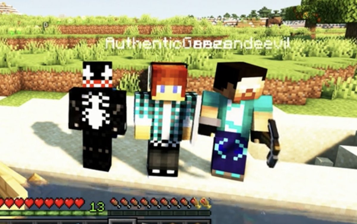 comunidademc's tweet photo. 🚨 AGORA: Venom, Authentic e Rezende estão ao vivo no YouTube em nova série de Minecraft. https://t.co/lxxtrzwvKO