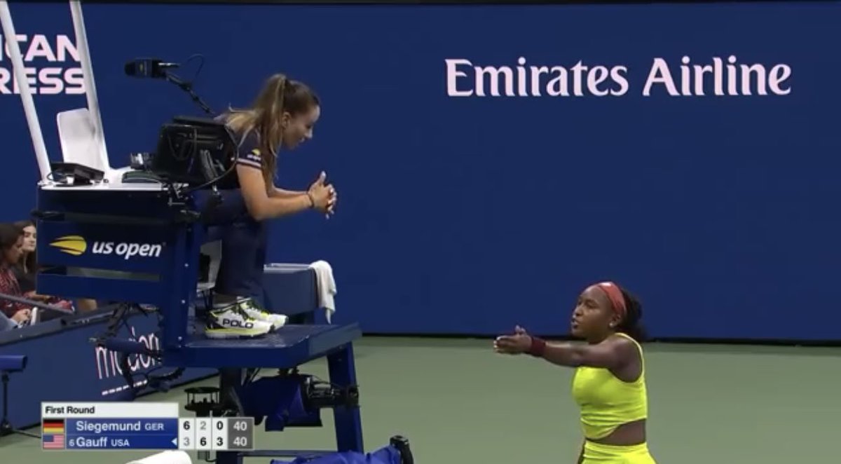 She has had enough! <a href="/CocoGauff/">Coco Gauff</a> <a href="/usopen/">US Open Tennis</a>   youtu.be/0poX1RoRgLA?si…