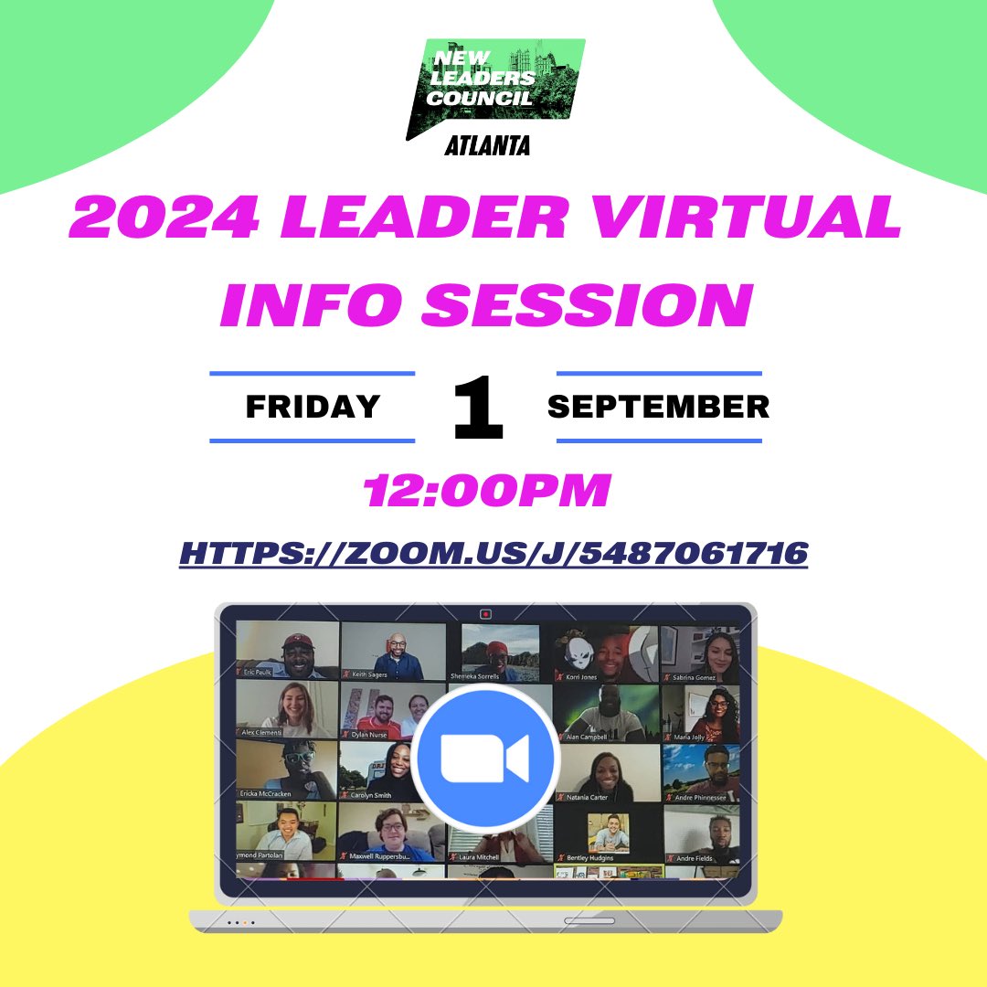 Join us this Friday, 9/1, at 12pm for an NLC atlanta virtual info session on Zoom.

zoom.us/j/5487061716