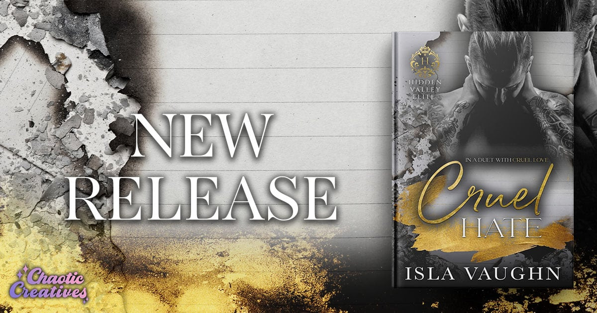 Release Day
#NewRelease Cruel Hate, a hate-to-want, fake relationship romance by Isla Vaughn is LIVE!

#1ClickNow: geni.us/cruelhateevents

#HateToWant #FakeRelationship #AntiHero @Chaotic_Creativ