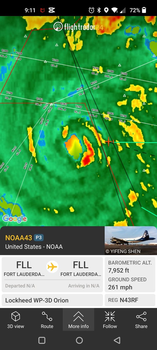 Hurricane hunter #NOAA43 about to enter #HurricaneIdalia eye