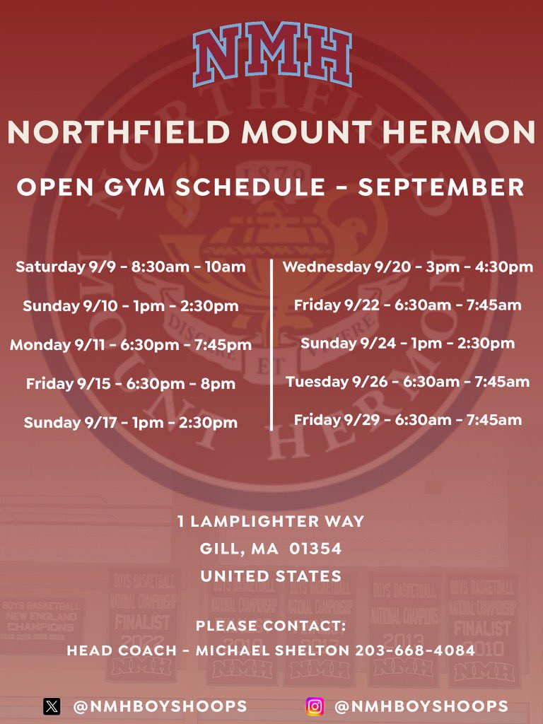 NMHBoysHoops's tweet photo. ‼️September schedule is out‼️  College coaches please reach out with any questions. https://t.co/lJopizse86